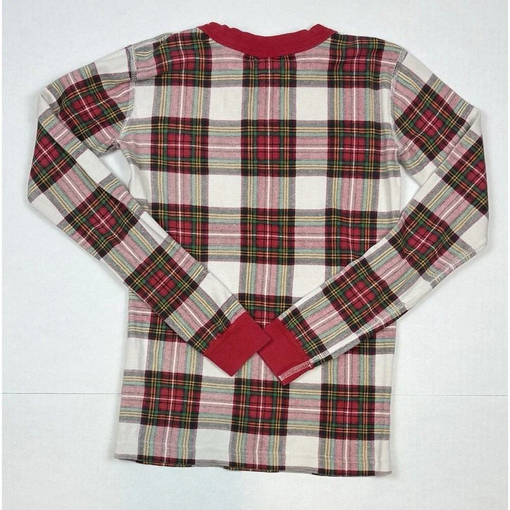 Hanna Andersson Pajamas Sz 12 Christmas Red Green Plaid 2-Piece Organic Cotton
